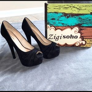 Bakers/Black/Suede/Platform Heels